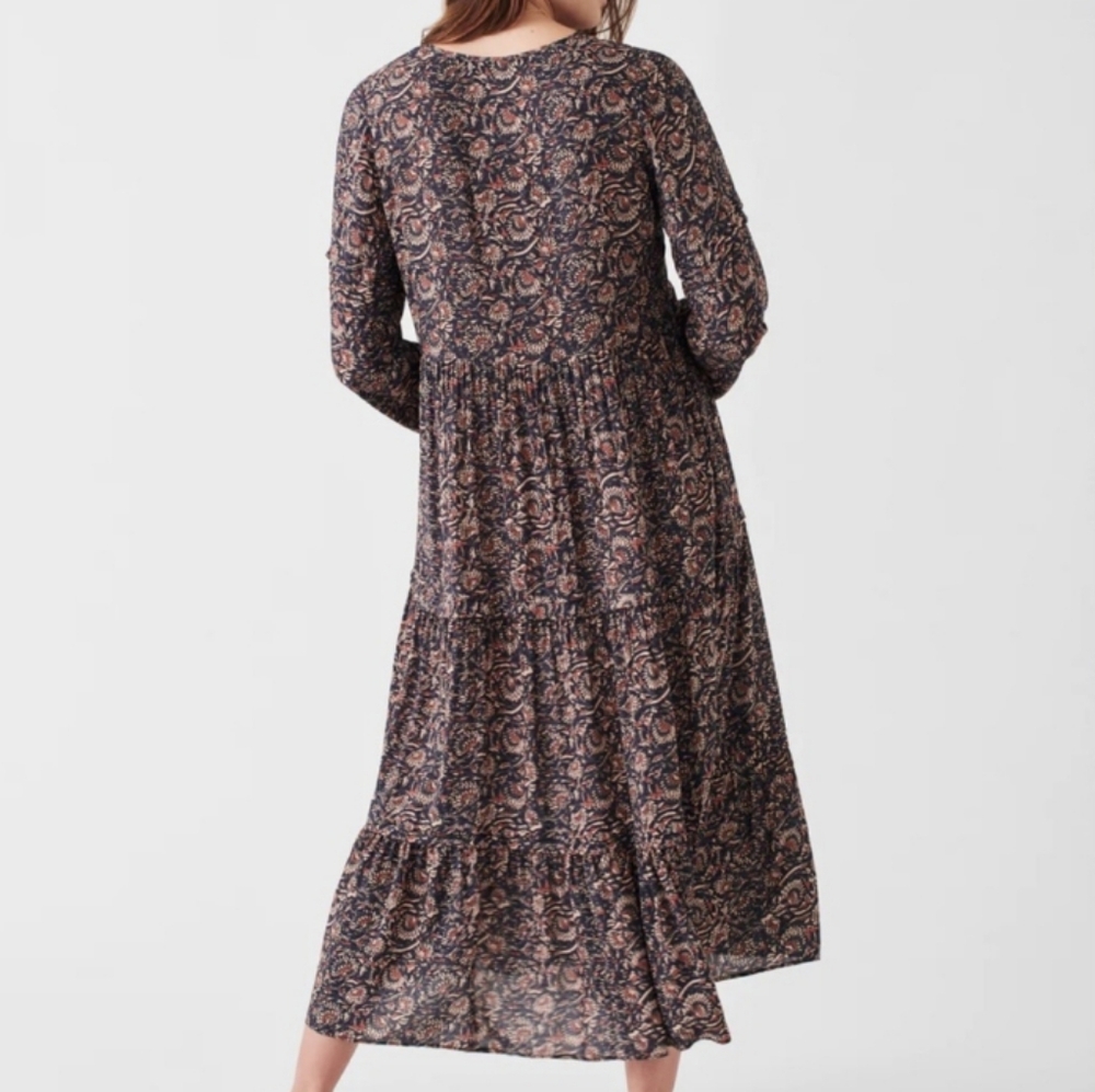Faherty Isabella Maxi Dress Artisan Floral Block Print M - Picture 5 of 16